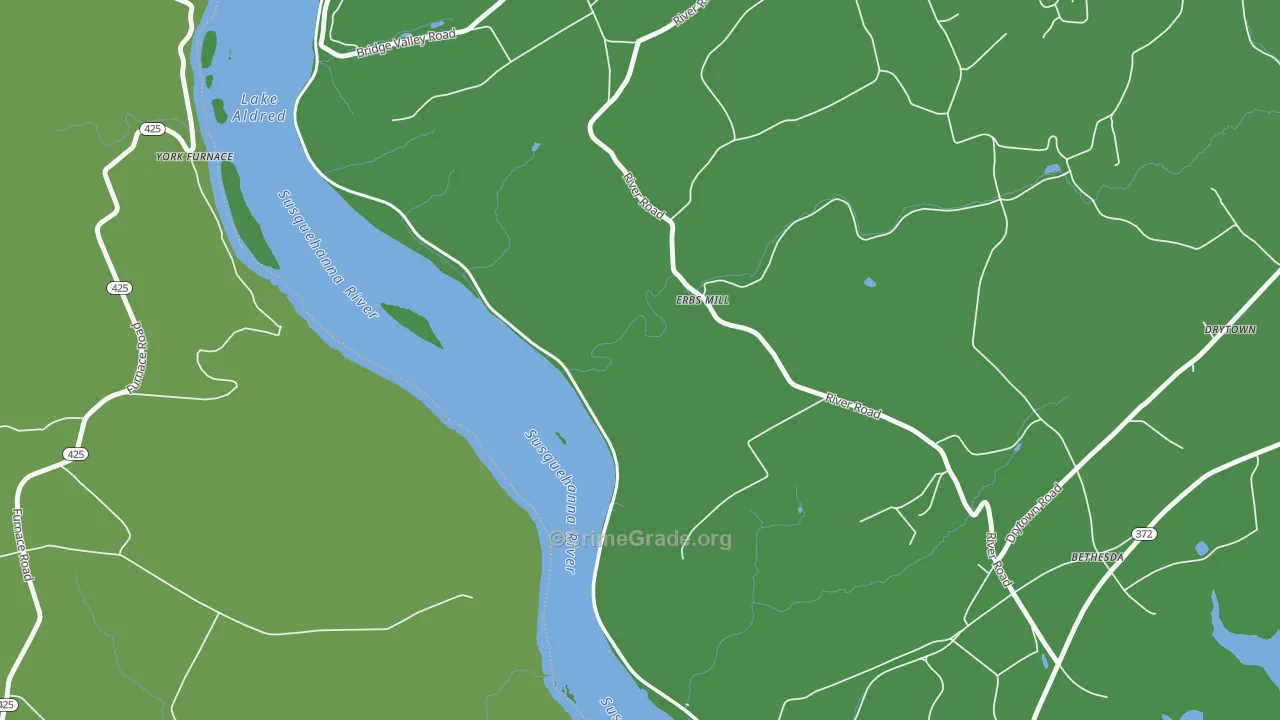 Mount Nebo, PA Map of Drug-Related Crime Rates