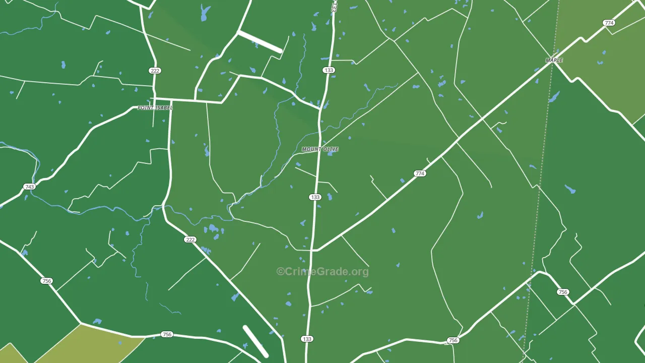 Mount Olive, OH Map of Drug-Related Crime Rates