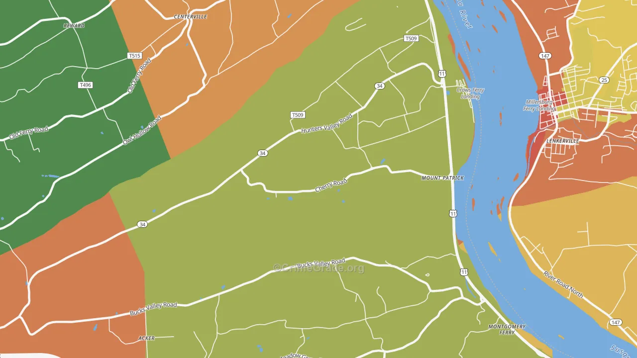 Mount Patrick, PA Map of Drug-Related Crime Rates