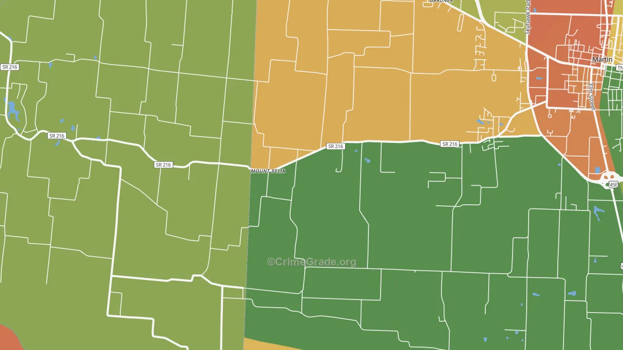 Mount Pelia, TN Map of Drug-Related Crime Rates