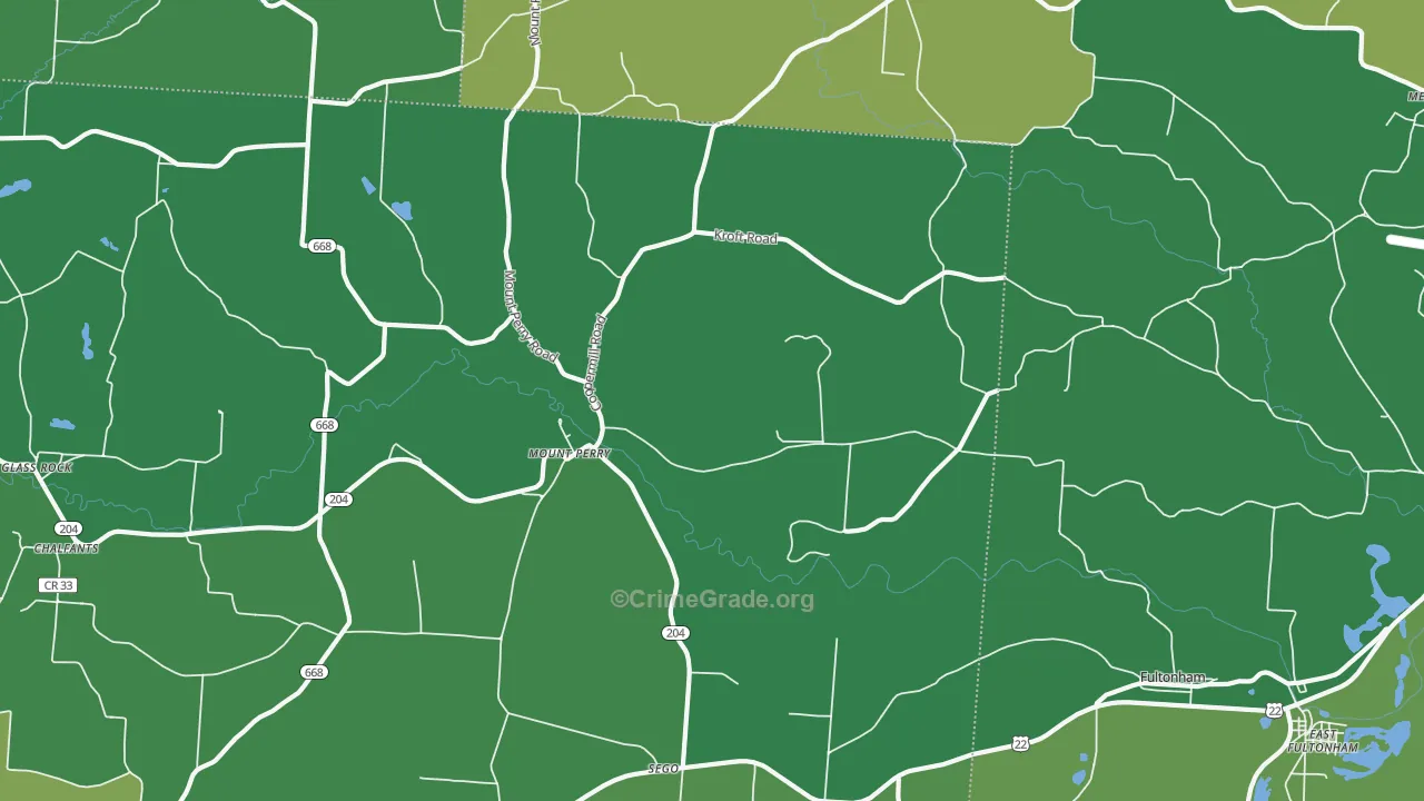 Mount Perry, OH Map of Drug-Related Crime Rates