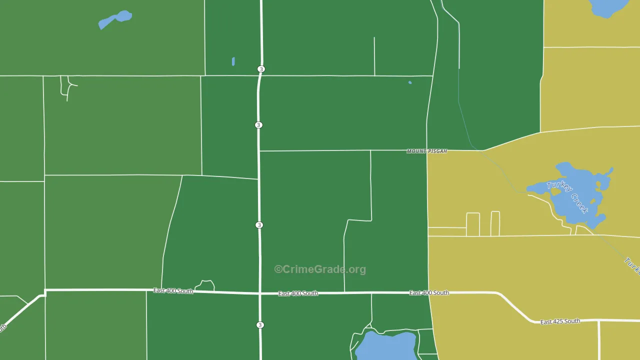 Mount Pisgah, IN Map of Drug-Related Crime Rates