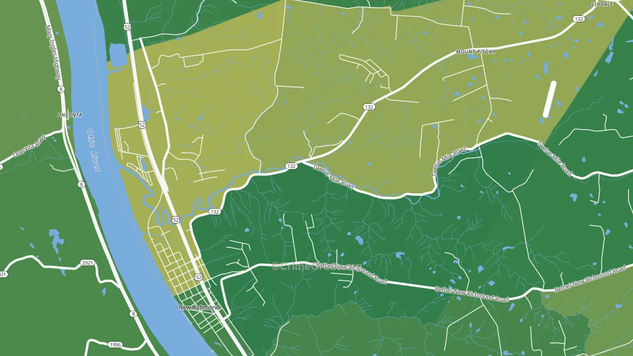 Mount Pisgah, OH Map of Drug-Related Crime Rates