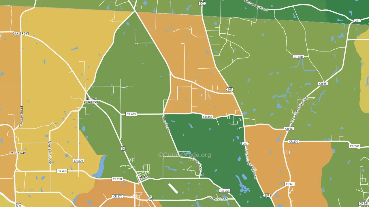 Mount Pleasant, FL Map of Drug-Related Crime Rates