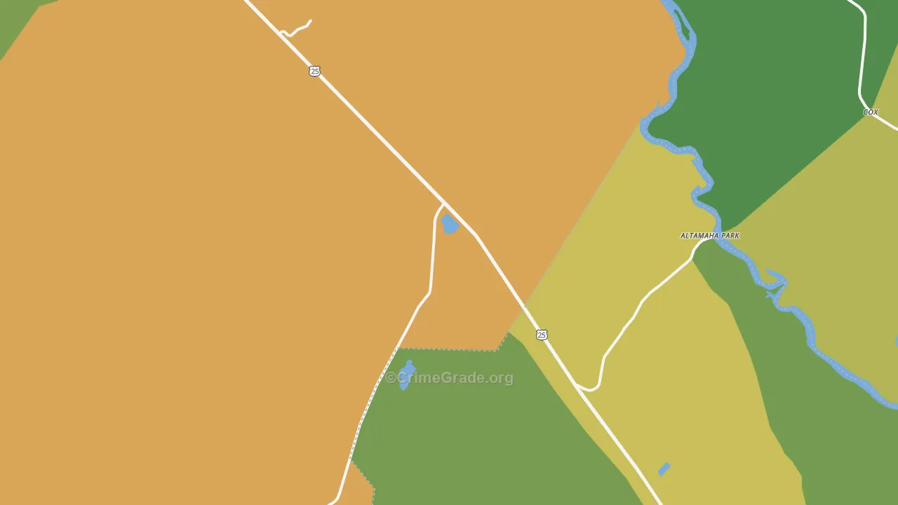 Mount Pleasant, GA Map of Drug-Related Crime Rates