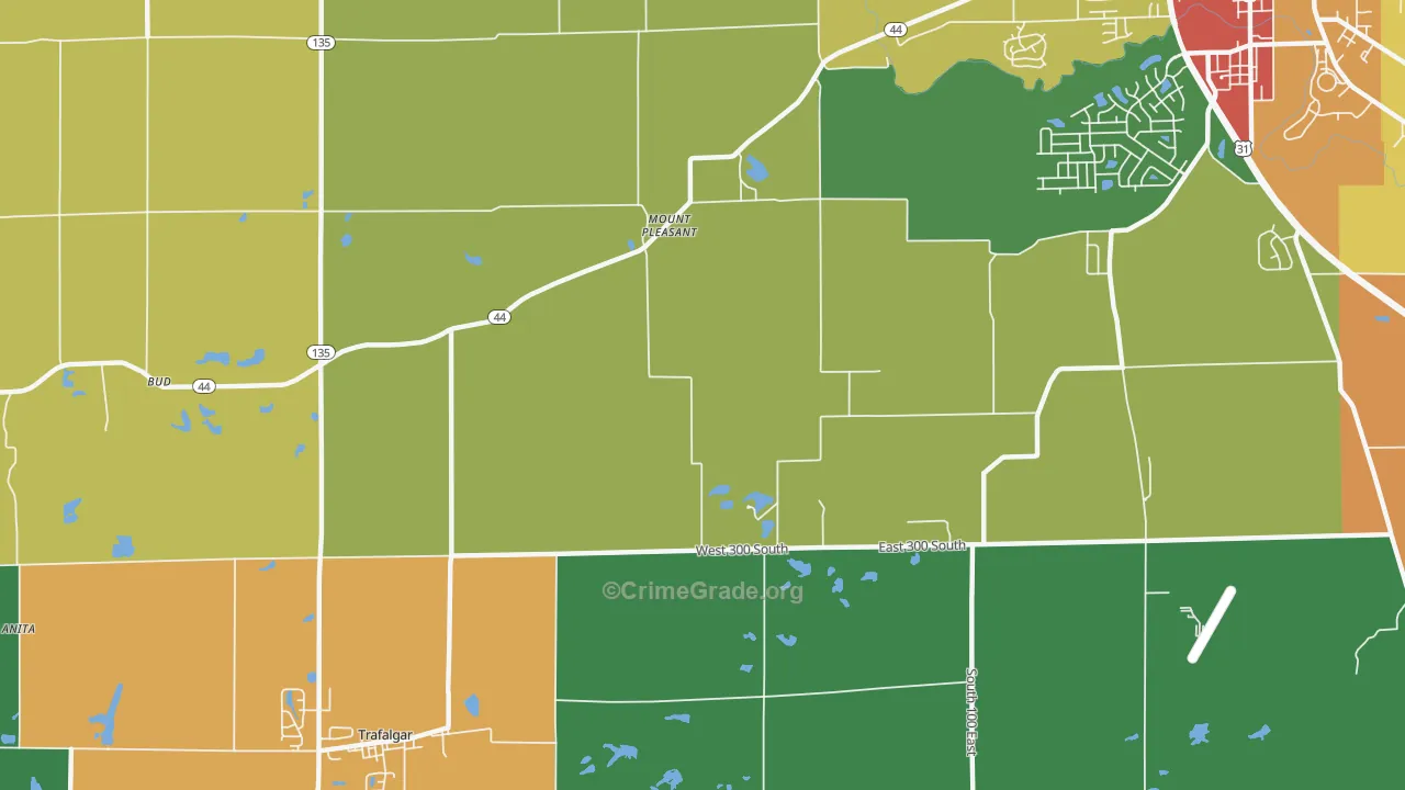 Mount Pleasant, IN Map of Drug-Related Crime Rates