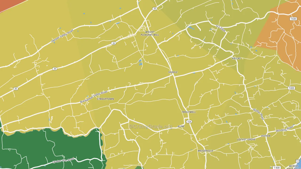 Mount Pleasant Mills, PA Map of Drug-Related Crime Rates