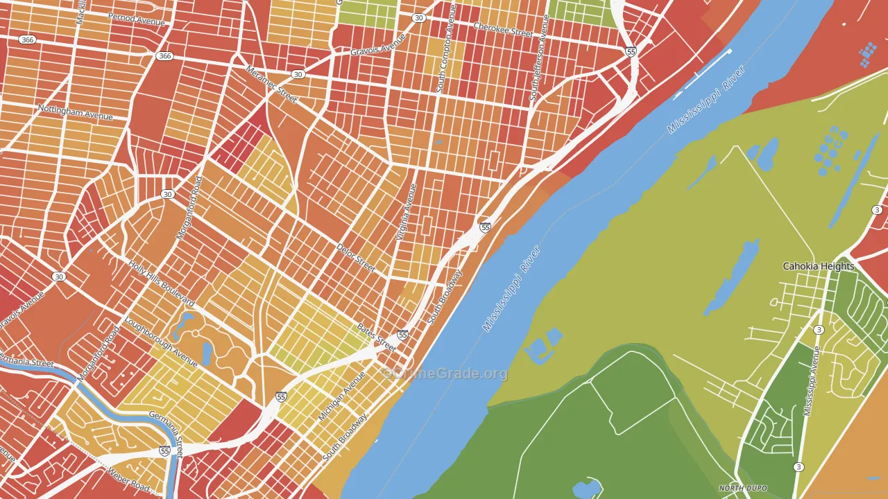 Mount Pleasant, St. Louis, MO Map of Drug-Related Crime Rates