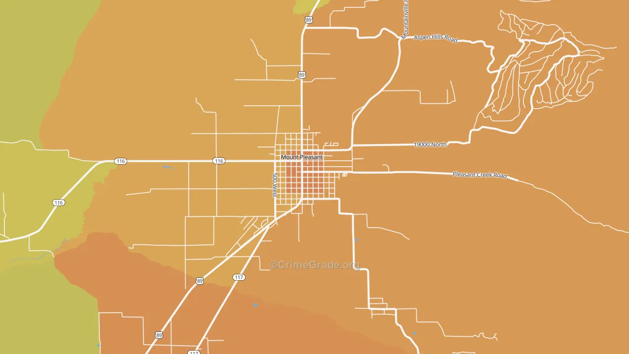 Mount Pleasant, UT Map of Drug-Related Crime Rates
