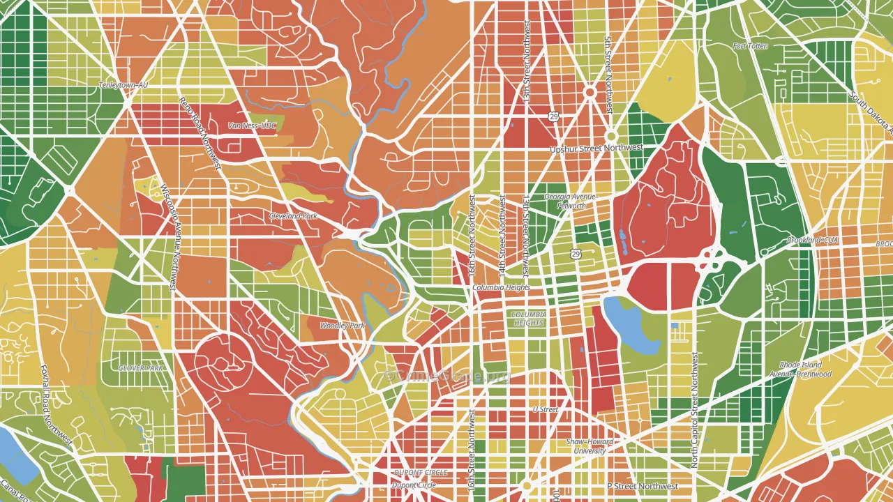Mount Pleasant, Washington, DC Map of Drug-Related Crime Rates
