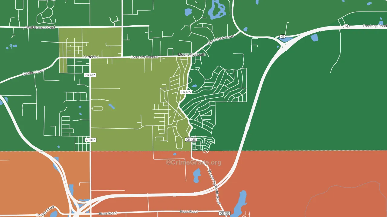 Mount Plymouth, FL Map of Drug-Related Crime Rates