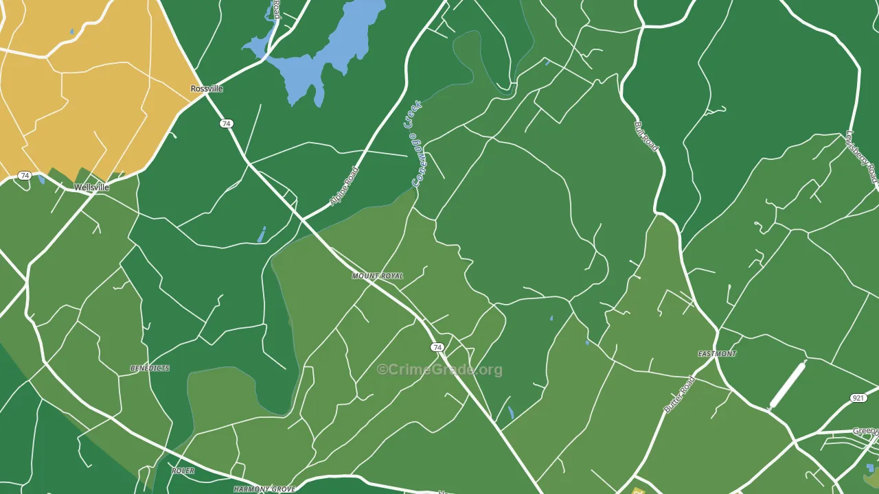 Mount Royal, PA Map of Drug-Related Crime Rates
