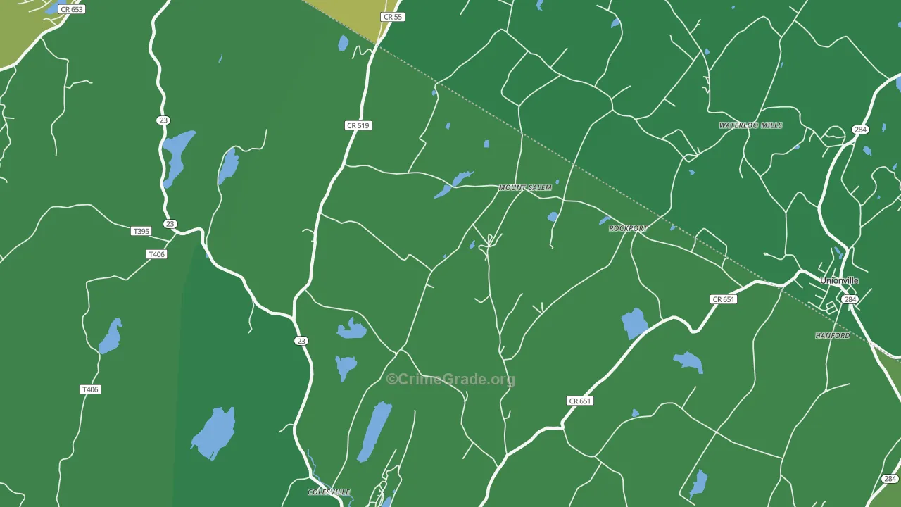 Mount Salem, NJ Map of Drug-Related Crime Rates