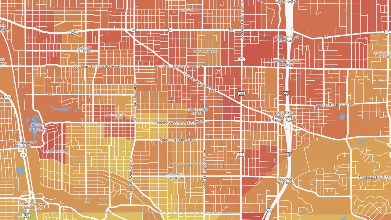 Mount Scott, Portland, OR Map of Drug-Related Crime Rates
