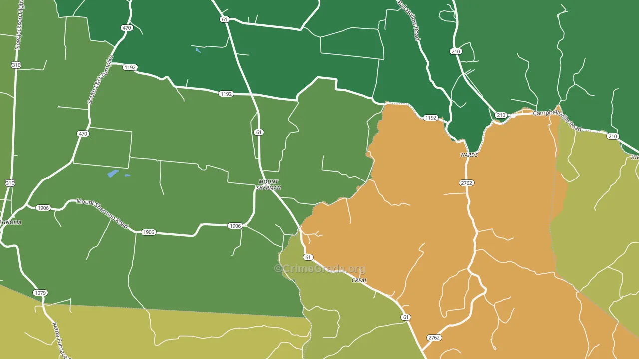 Mount Sherman, KY Map of Drug-Related Crime Rates