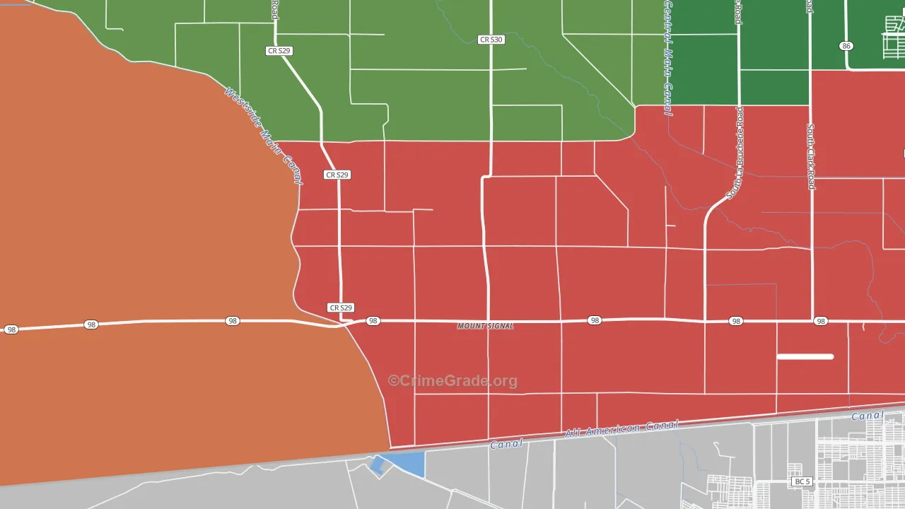 Mount Signal, CA Map of Drug-Related Crime Rates