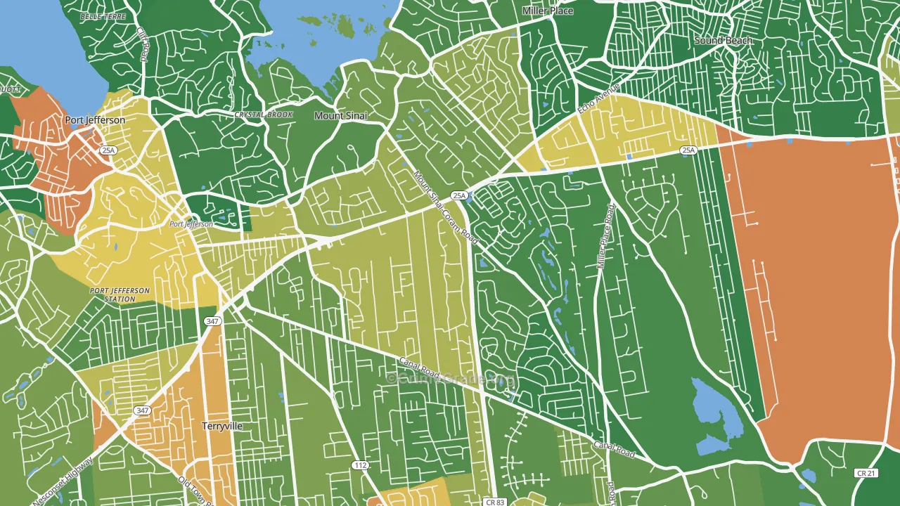 Mount Sinai, NY Map of Drug-Related Crime Rates
