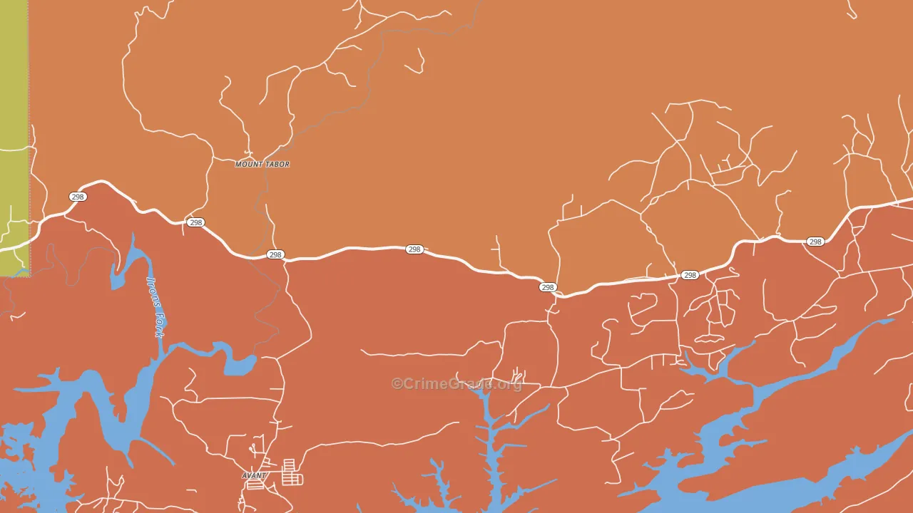 Mount Tabor, AR Map of Drug-Related Crime Rates