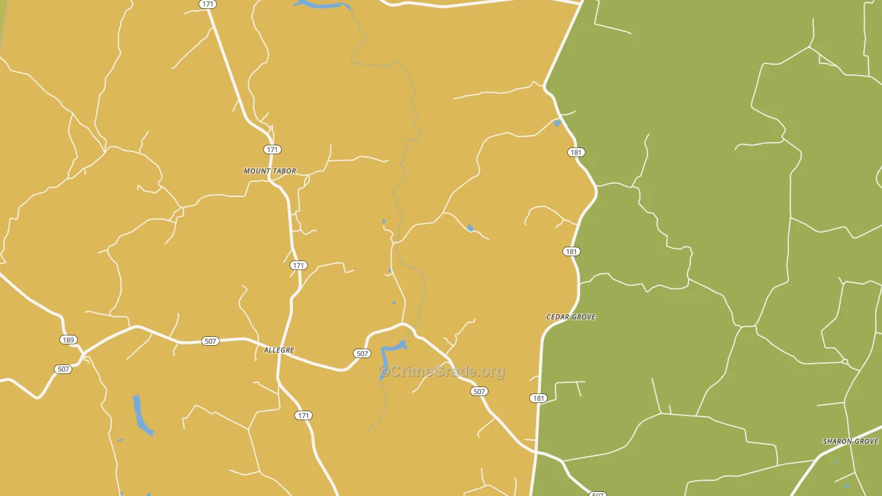 Mount Tabor, KY Map of Drug-Related Crime Rates