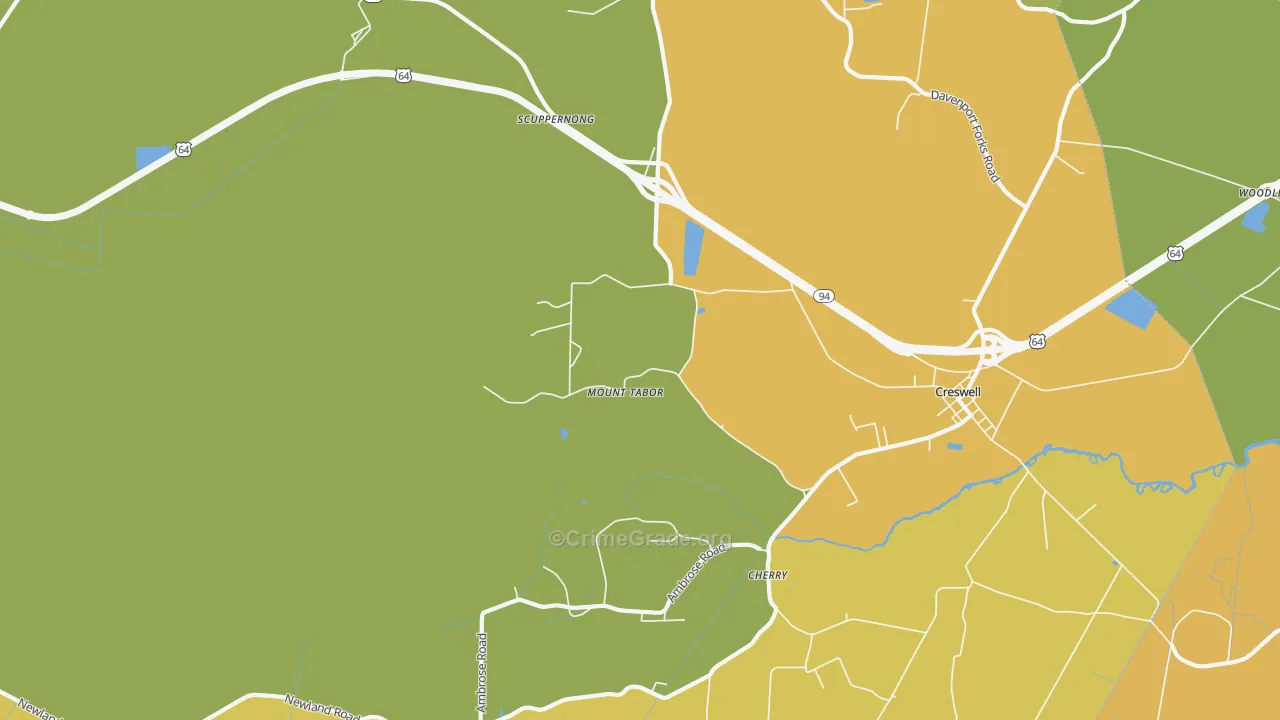 Mount Tabor, NC Map of Drug-Related Crime Rates