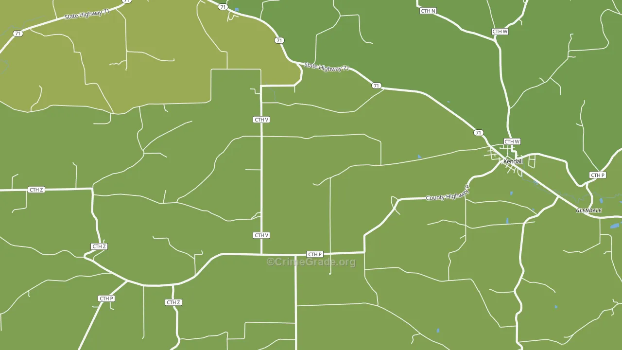 Mount Tabor, WI Map of Drug-Related Crime Rates