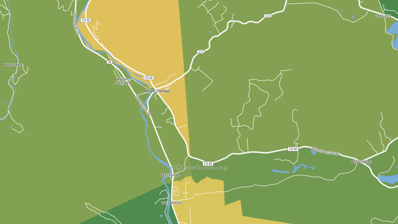 Mount Tremper, NY Map of Drug-Related Crime Rates