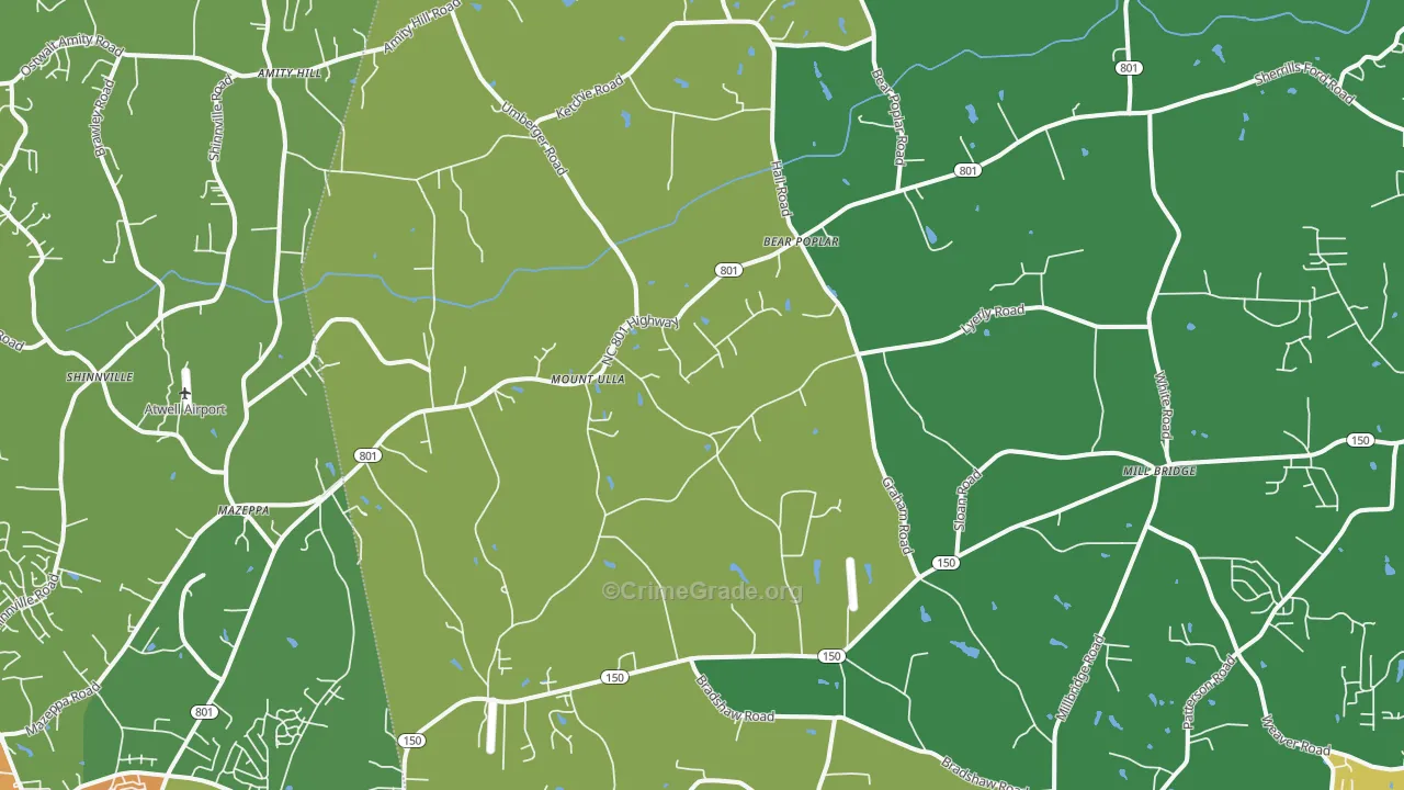 Mount Ulla, NC Map of Drug-Related Crime Rates