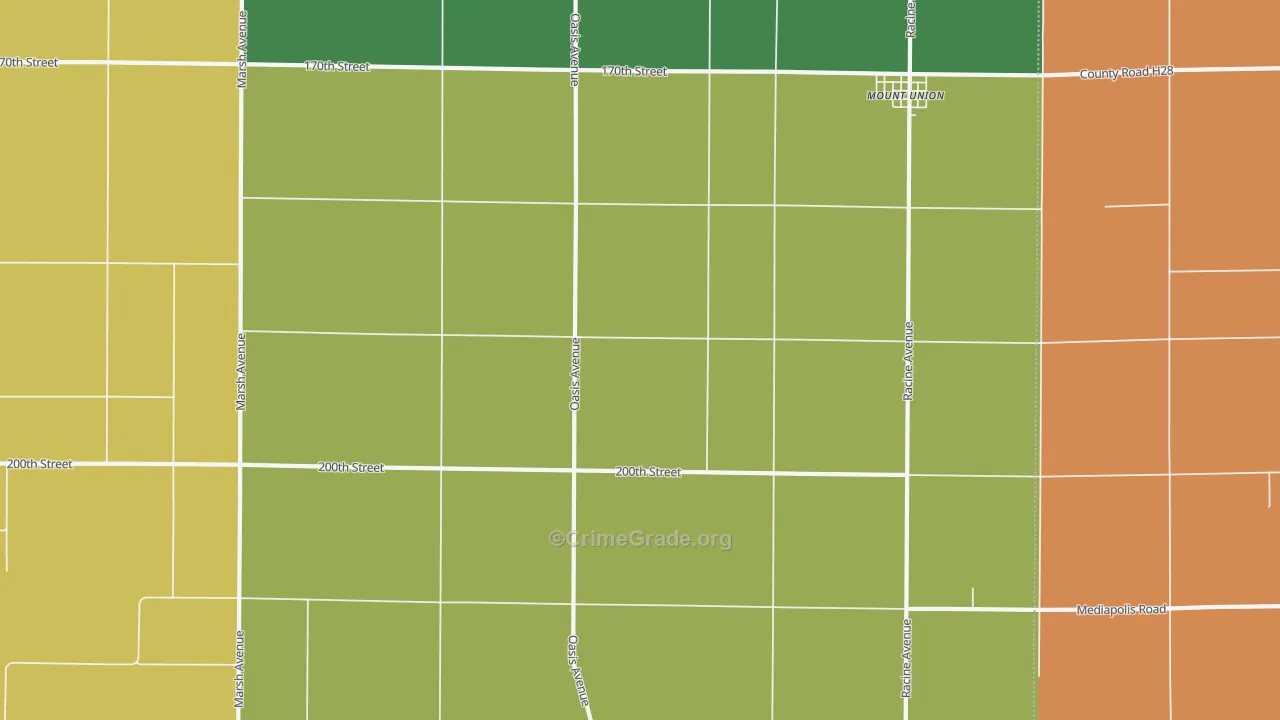 Mount Union, IA Map of Drug-Related Crime Rates