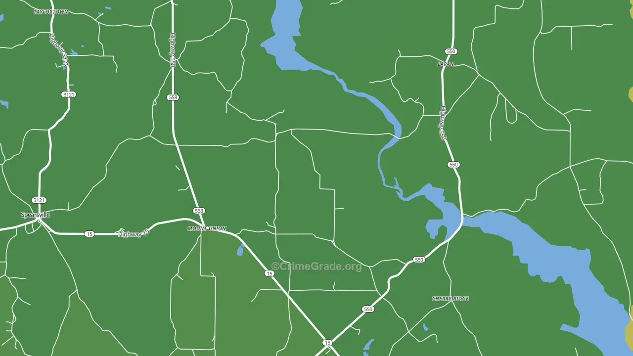Mount Union, LA Map of Drug-Related Crime Rates