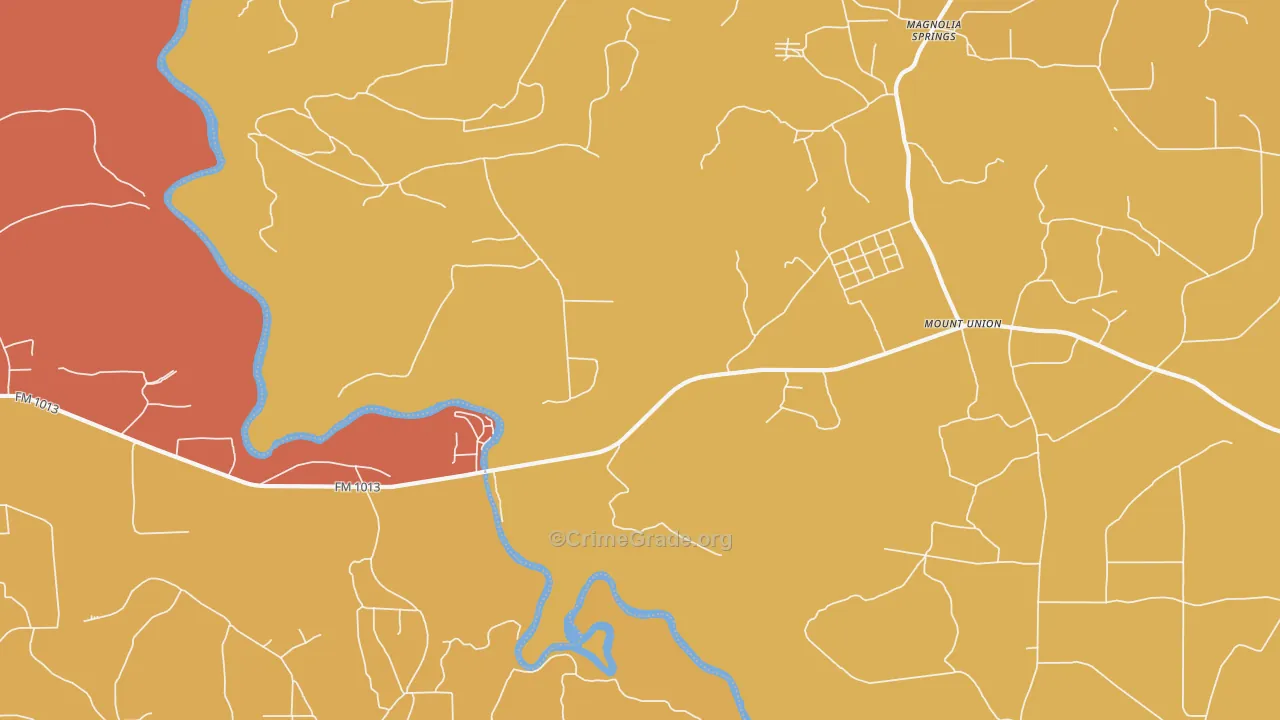 Mount Union, TX Map of Drug-Related Crime Rates