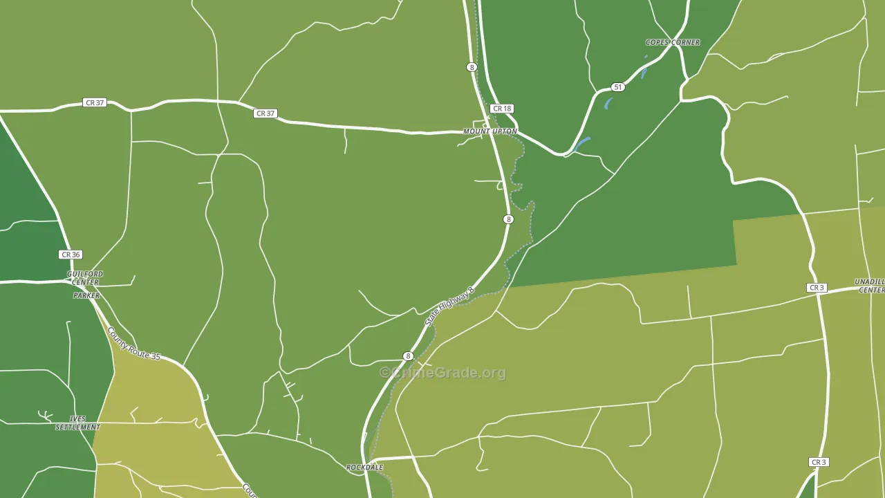 Mount Upton, NY Map of Drug-Related Crime Rates