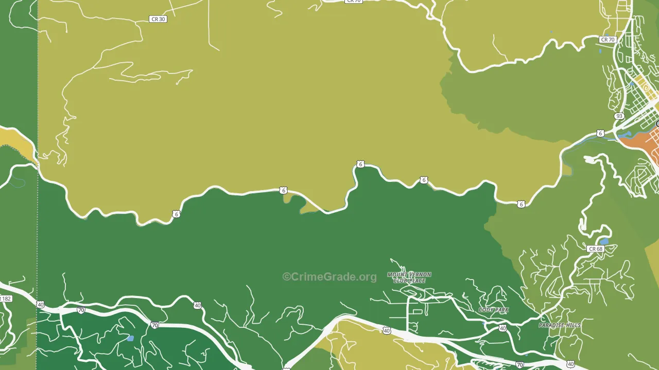 Mount Vernon Club Place, CO Map of Drug-Related Crime Rates