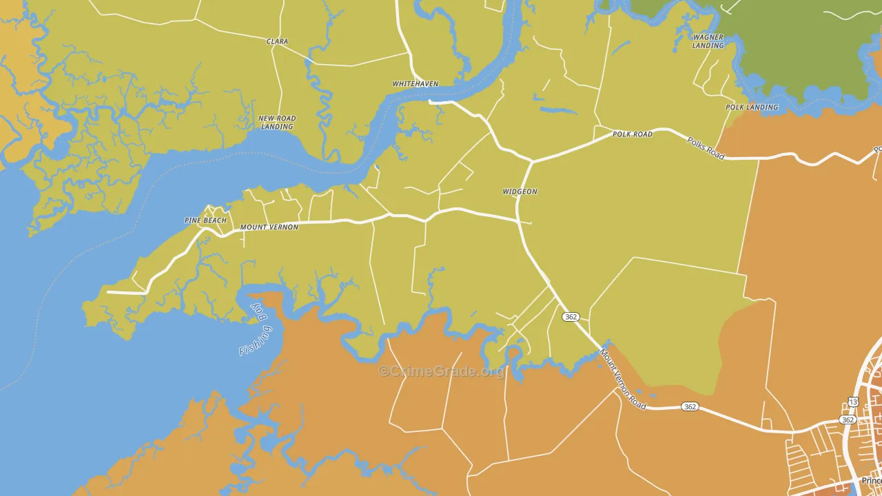 Mount Vernon, MD Map of Drug-Related Crime Rates