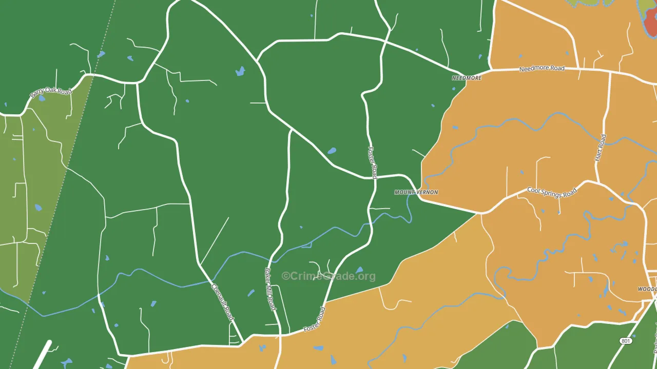 Mount Vernon, NC Map of Drug-Related Crime Rates