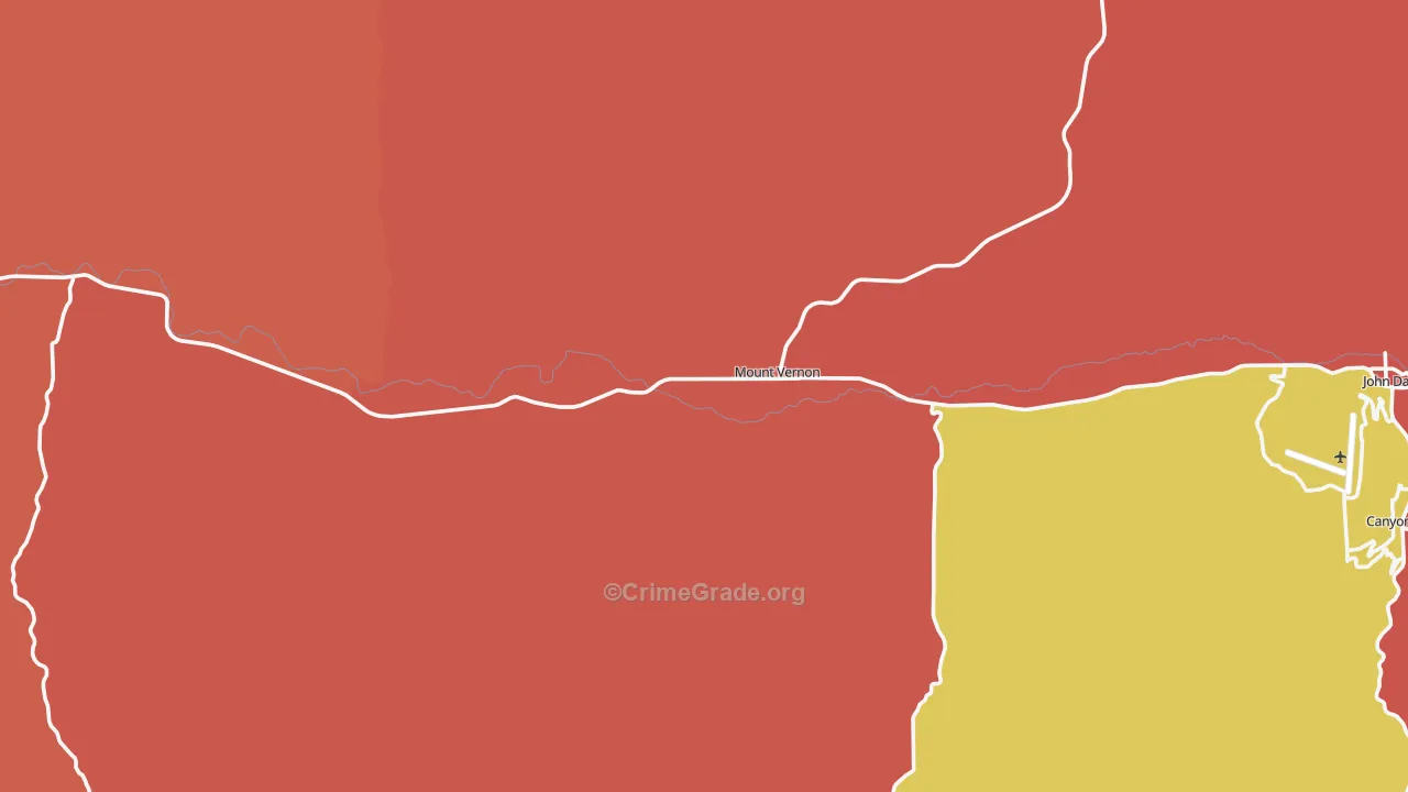 Mount Vernon, OR Map of Drug-Related Crime Rates
