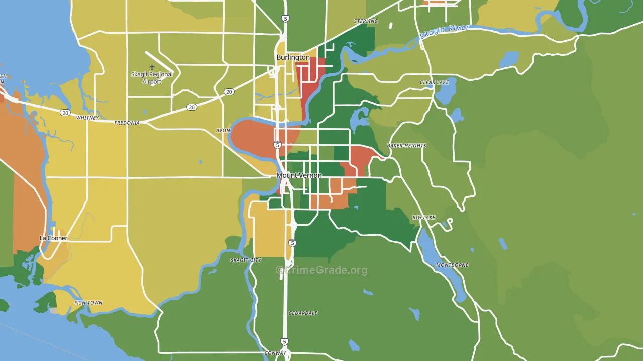 Mount Vernon, WA Map of Drug-Related Crime Rates