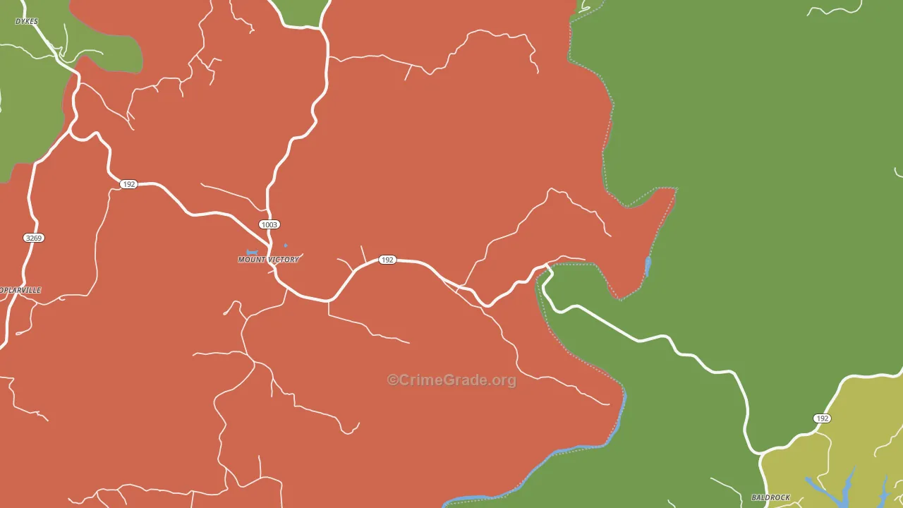 Mount Victory, KY Map of Drug-Related Crime Rates
