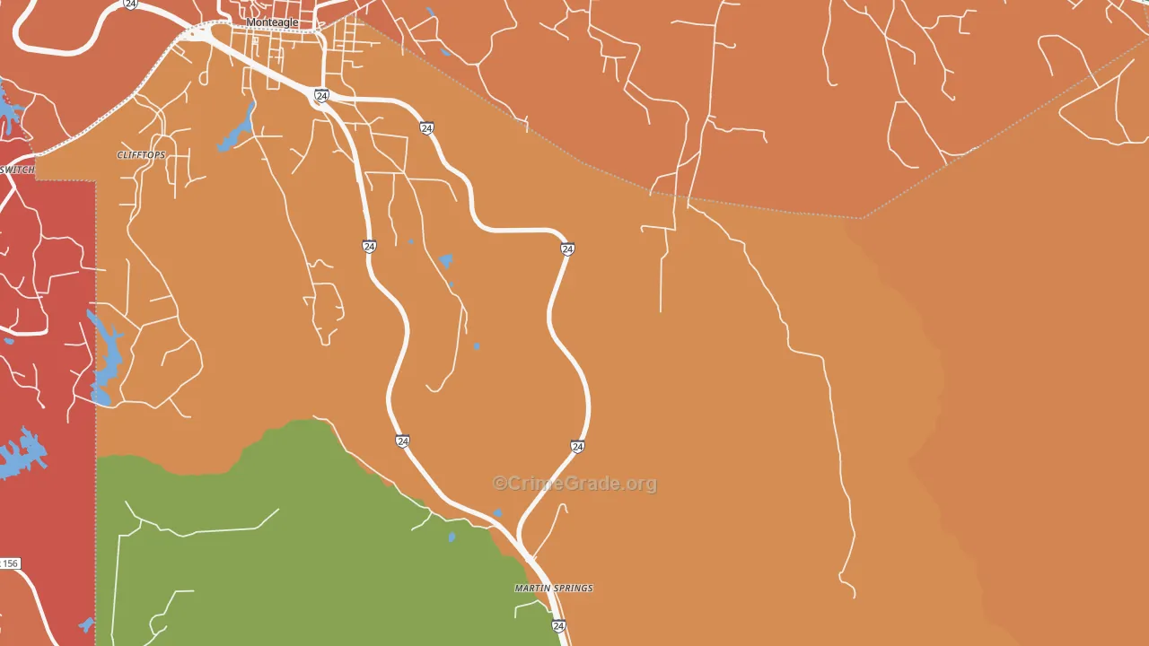 Mount View, TN Map of Drug-Related Crime Rates