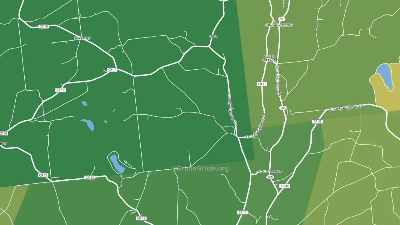 Mount Vision, NY Map of Drug-Related Crime Rates