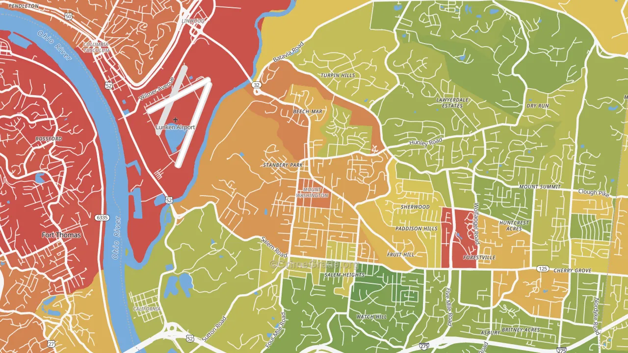Mount Washington, Cincinnati, OH Map of Drug-Related Crime Rates