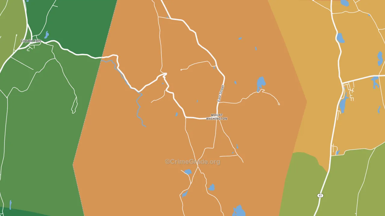 Mount Washington, MA Map of Drug-Related Crime Rates