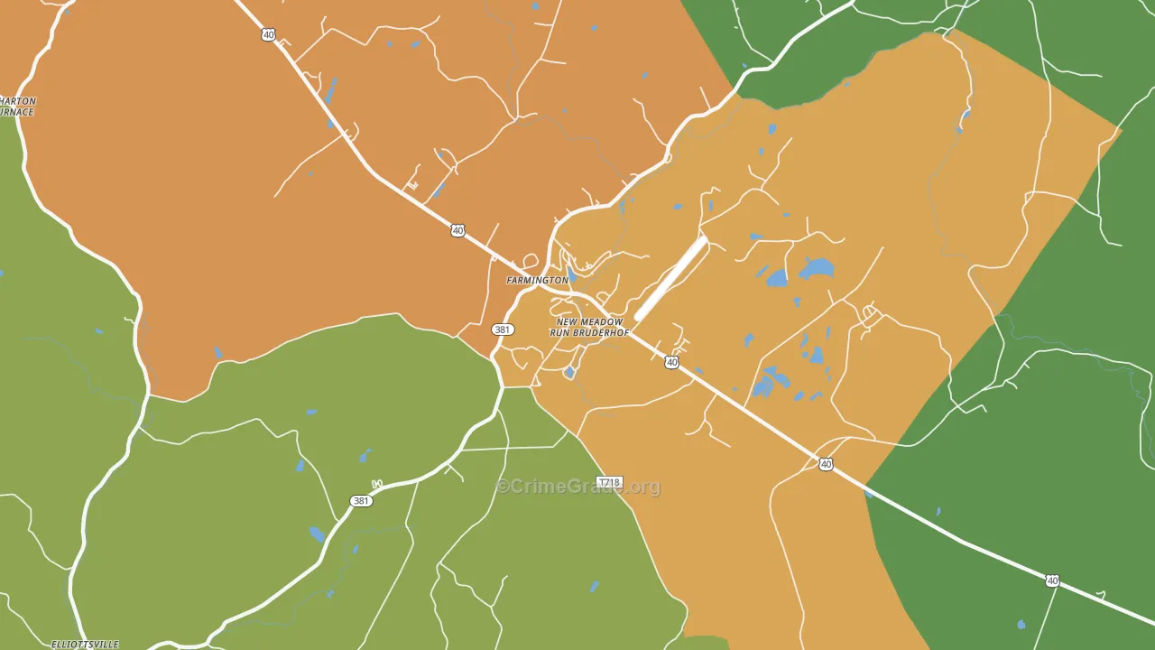 Mount Washington, PA Map of Drug-Related Crime Rates