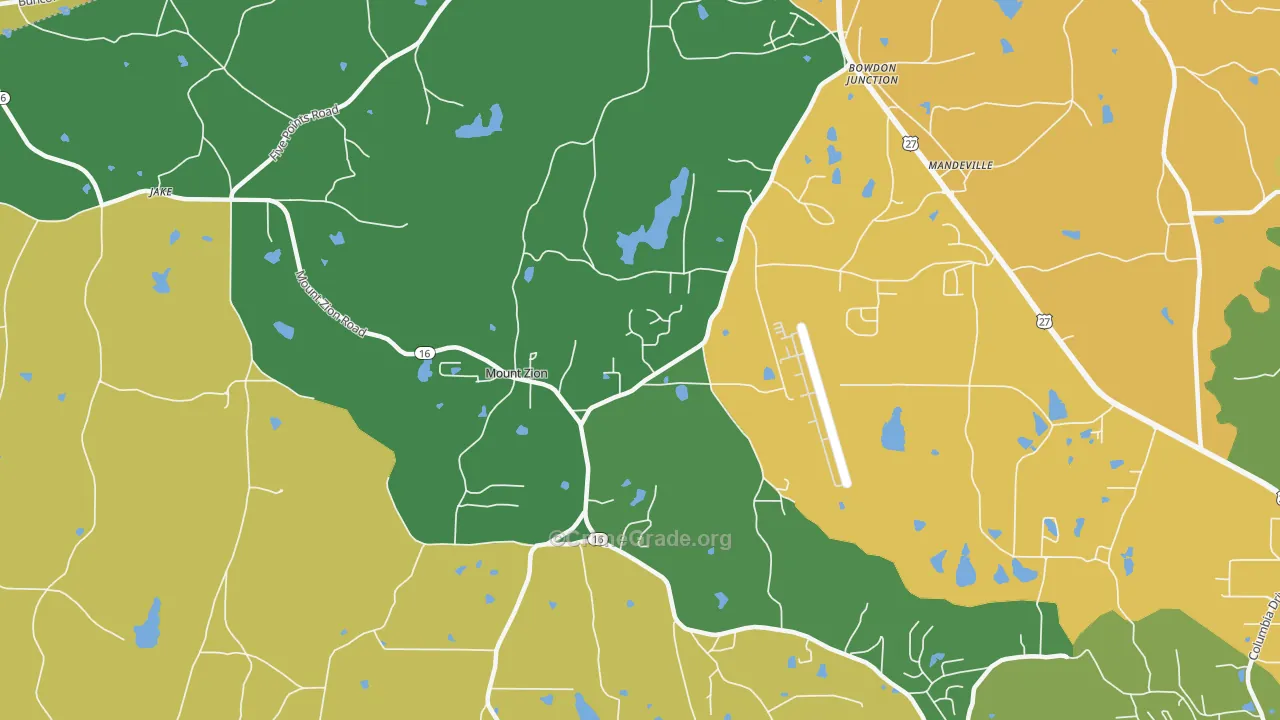 Mount Zion, GA Map of Drug-Related Crime Rates