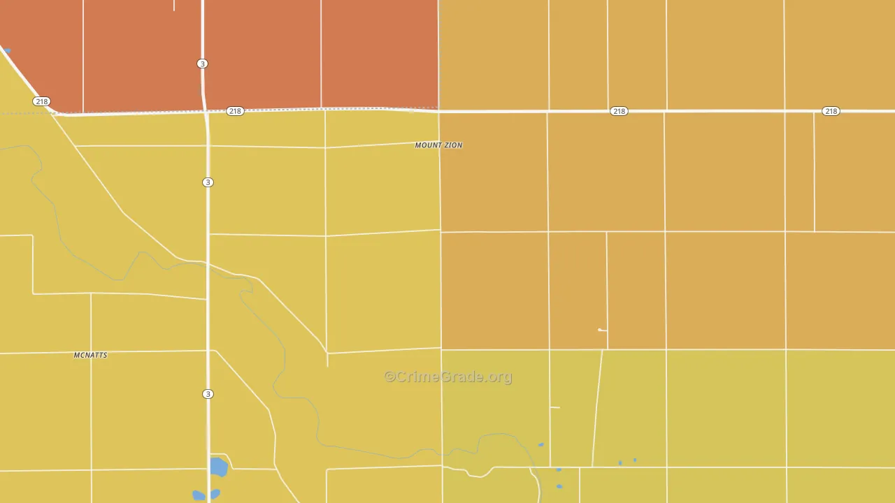 Mount Zion, IN Map of Drug-Related Crime Rates