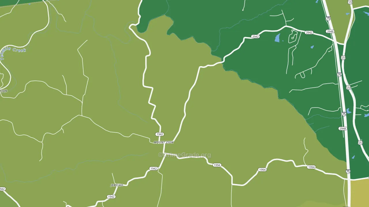Mount Zion, KY Map of Drug-Related Crime Rates