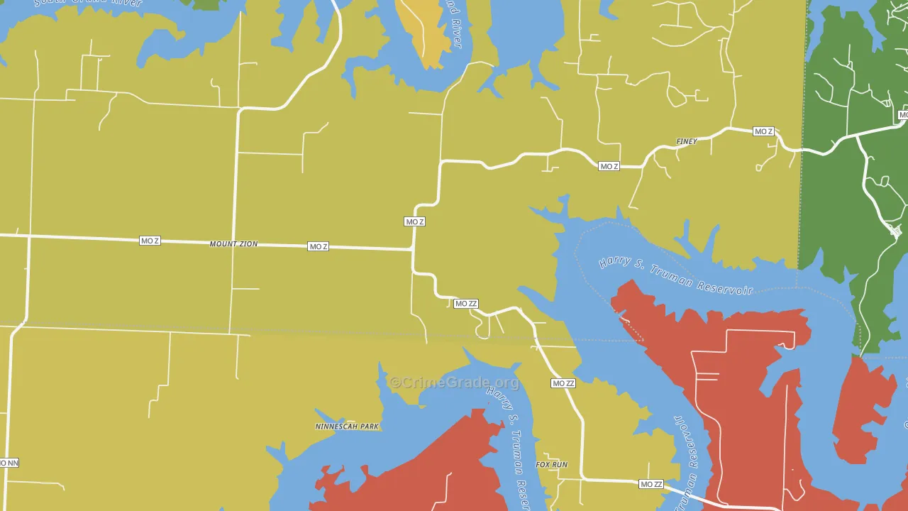 Mount Zion, MO Map of Drug-Related Crime Rates