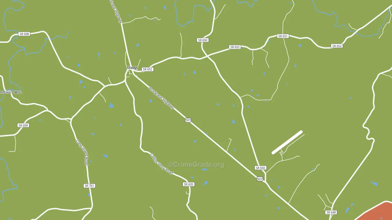 Mount Zion, VA Map of Drug-Related Crime Rates