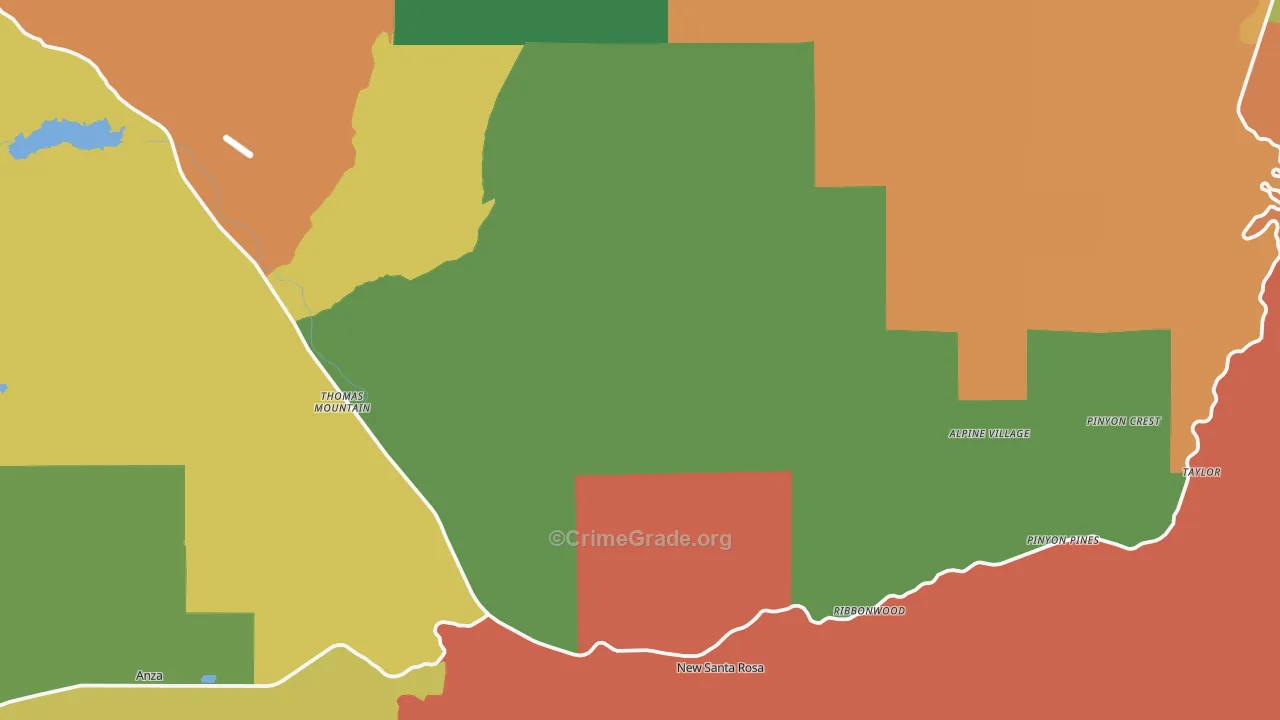 Mountain Center, CA Map of Drug-Related Crime Rates