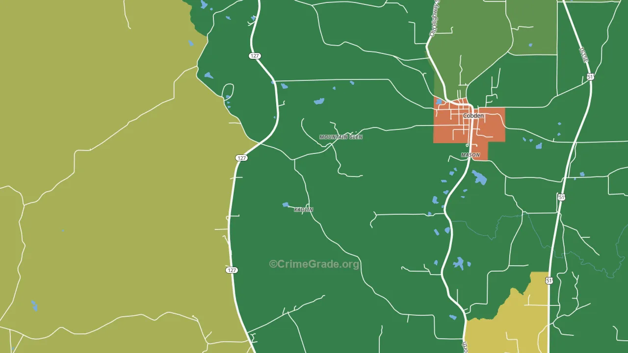Mountain Glen, IL Map of Drug-Related Crime Rates