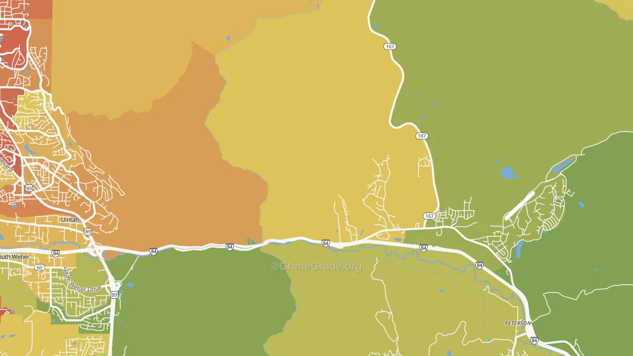 Mountain Green, UT Map of Drug-Related Crime Rates